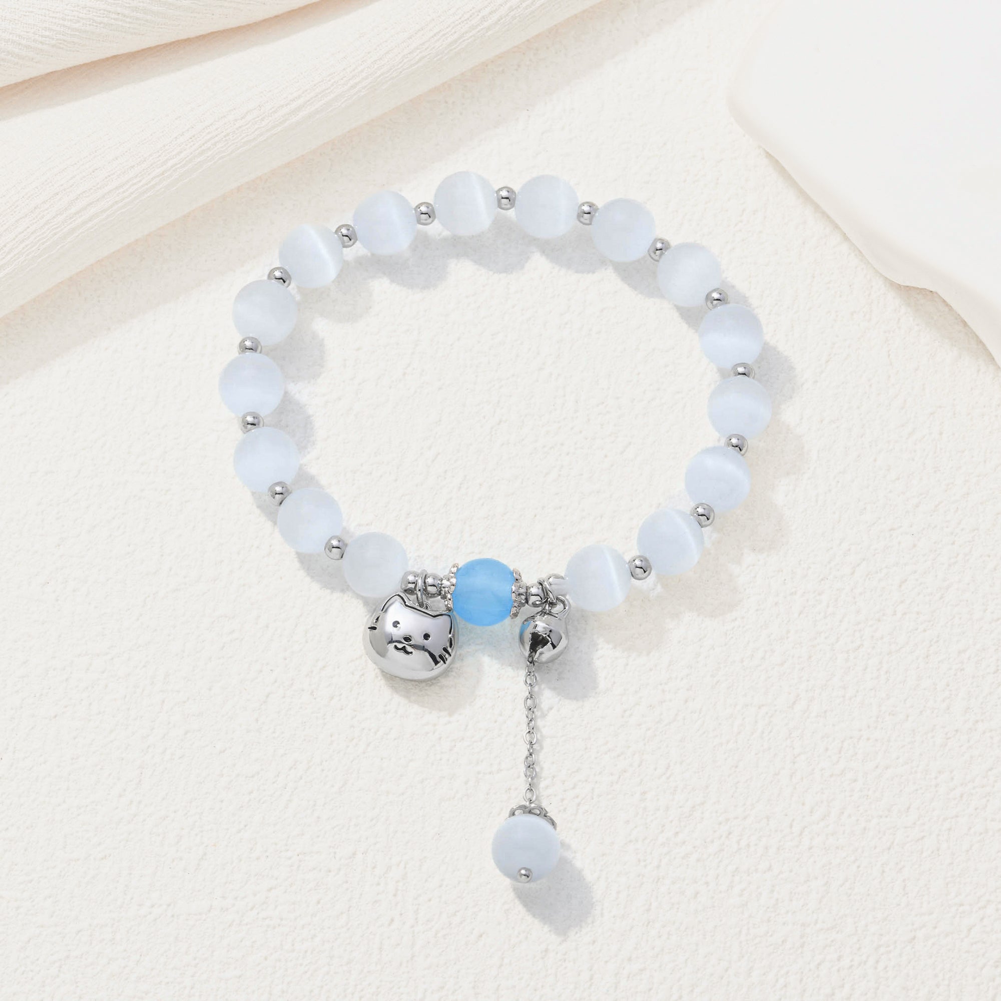 Blue Cat Beaded Bracelet