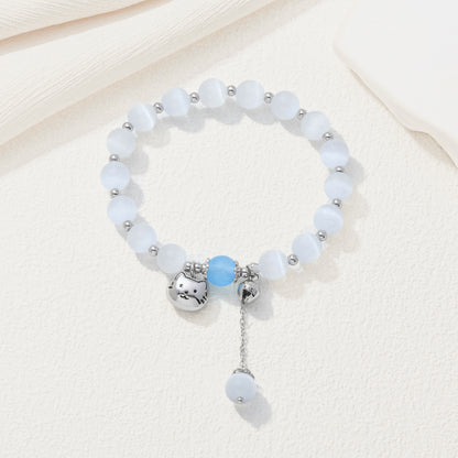 Blue Cat Beaded Bracelet