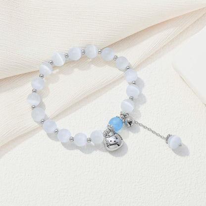 Blue Cat Beaded Bracelet