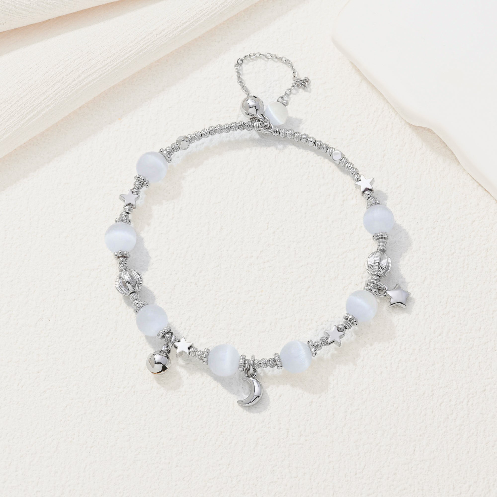 Gray Moon Beaded Bracelet
