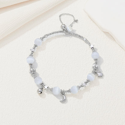 Gray Moon Beaded Bracelet