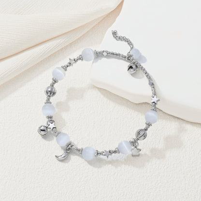 Gray Moon Beaded Bracelet