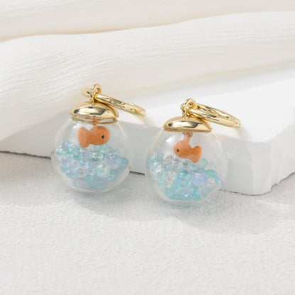 Orange Goldfish Bowl Earrings