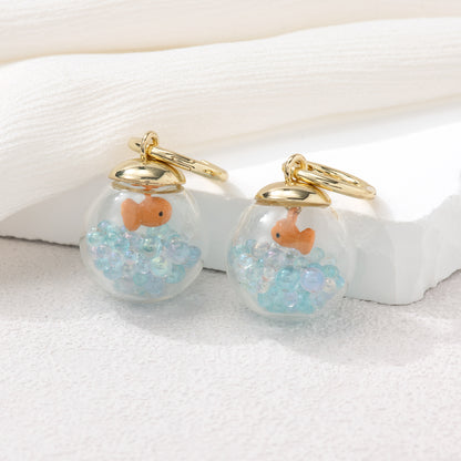 Orange Goldfish Bowl Earrings