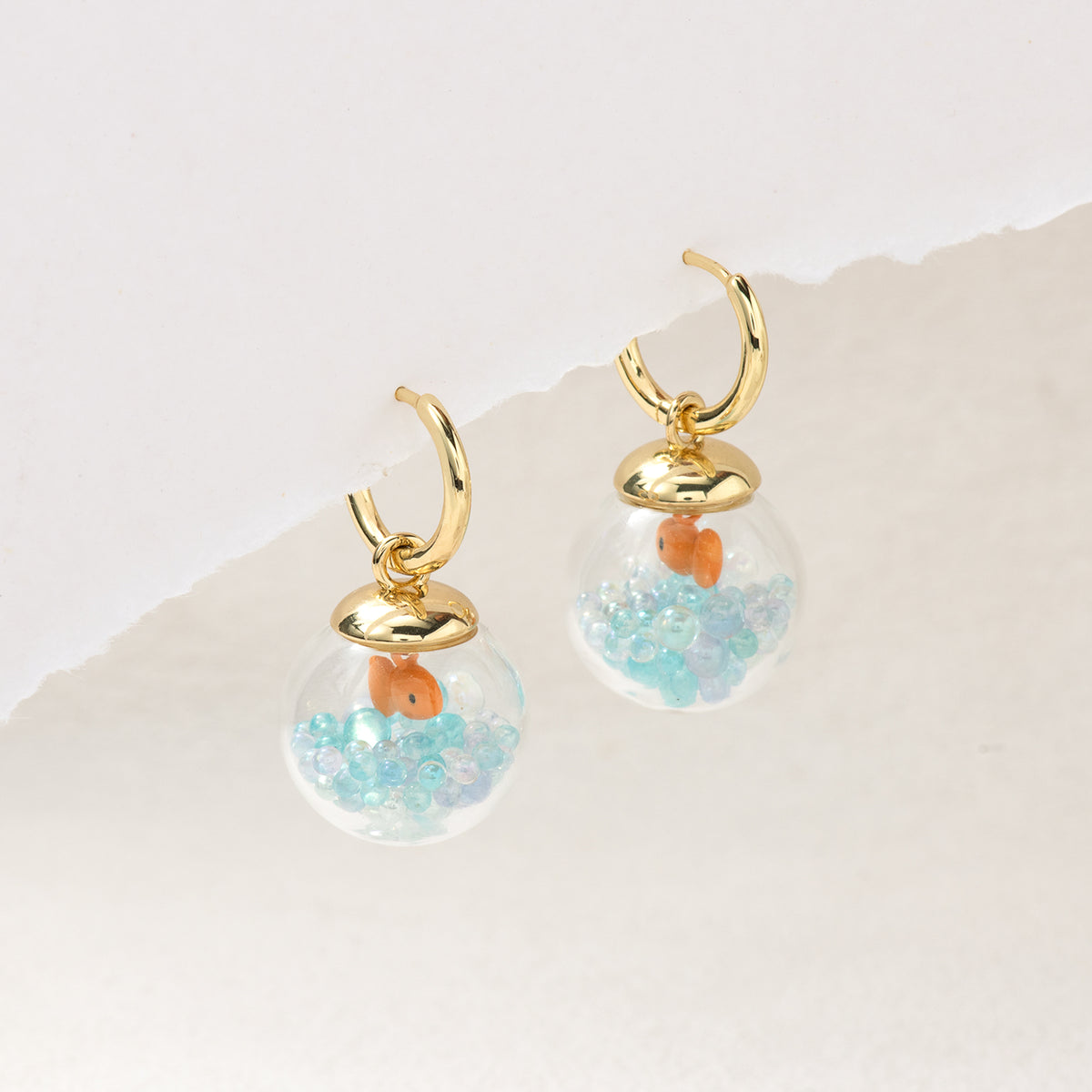 Orange Goldfish Bowl Earrings
