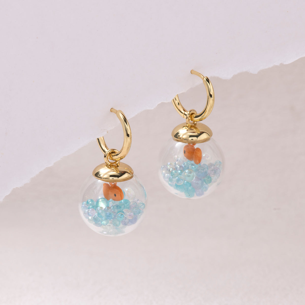 Orange Goldfish Bowl Earrings
