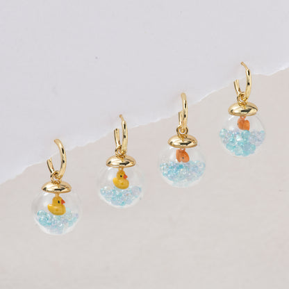 Orange Goldfish Bowl Earrings