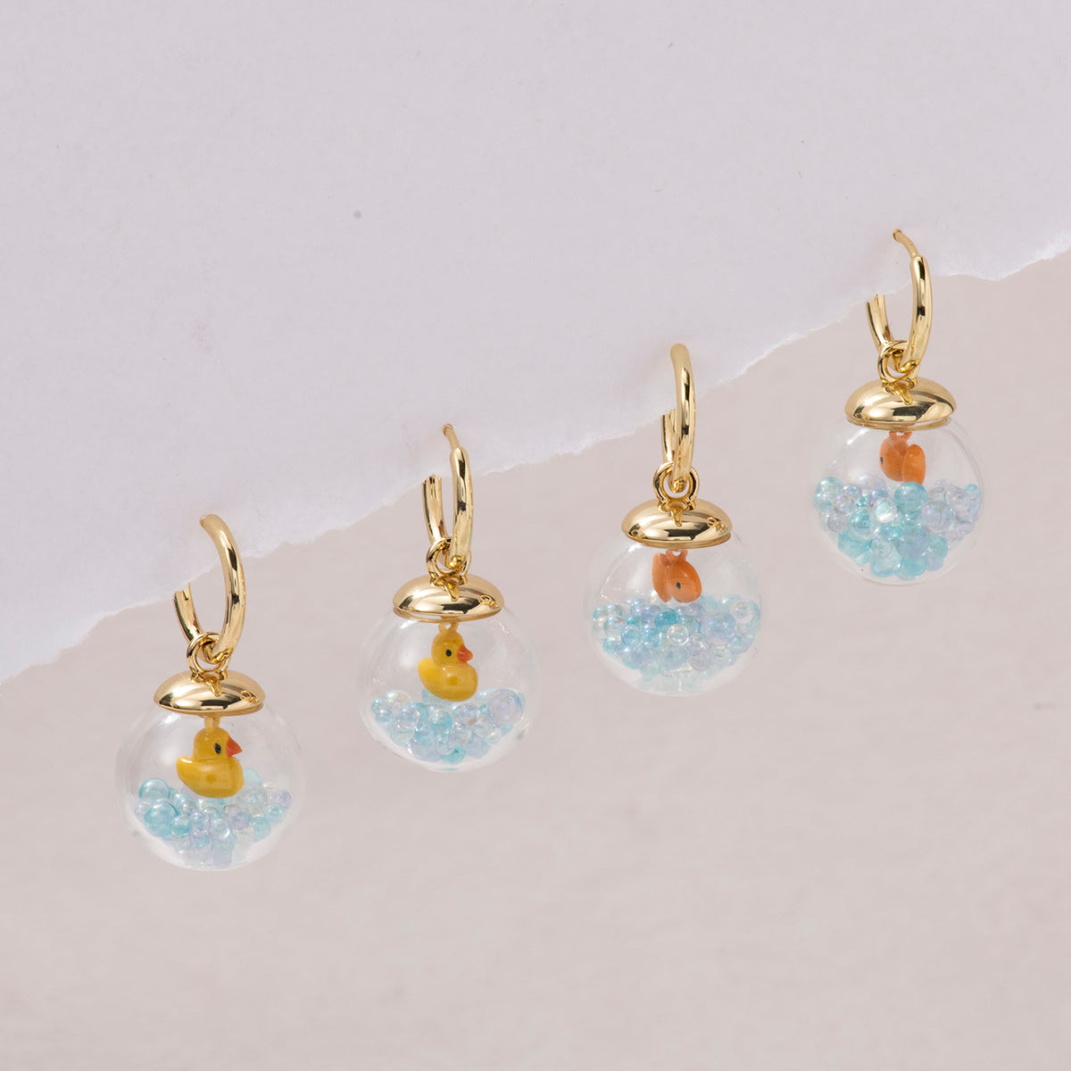 Orange Goldfish Bowl Earrings