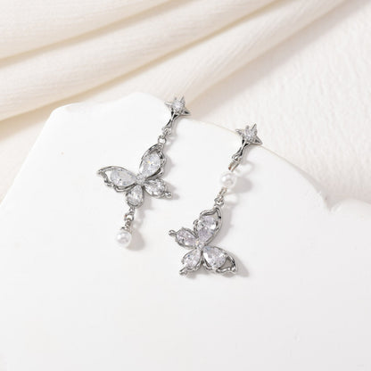 Silver Butterfly Earrings