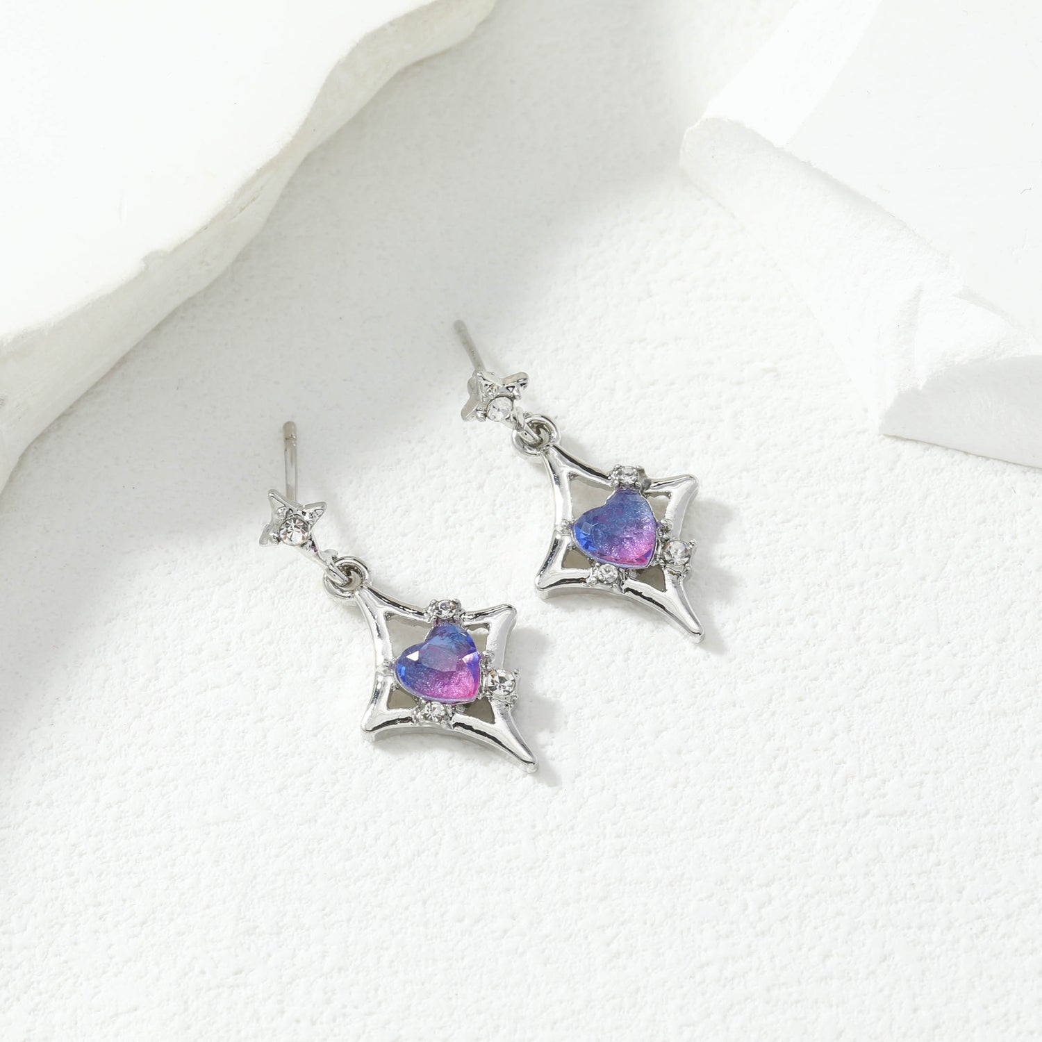 Purple Heart Earrings