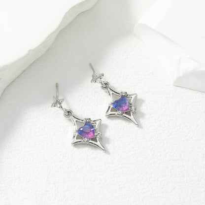 Purple Heart Earrings