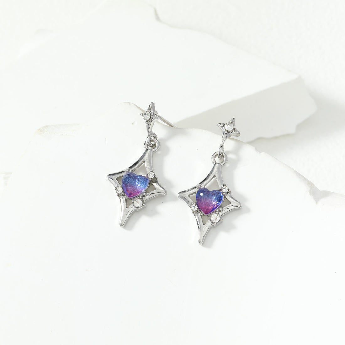 Purple Heart Earrings