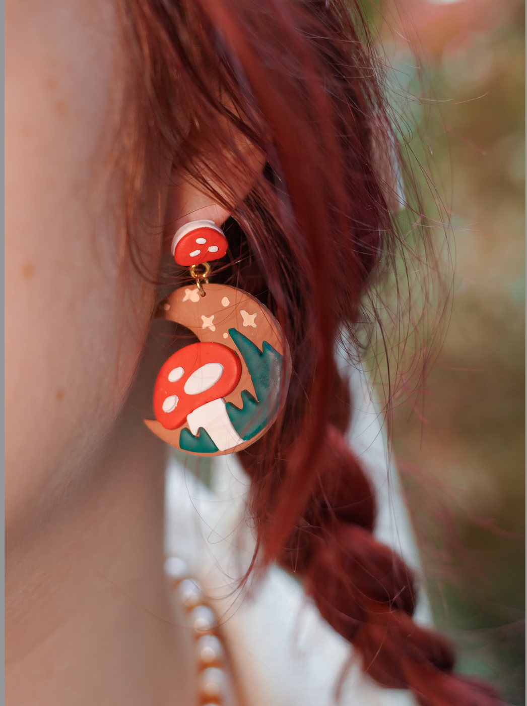 Mushroom Moon Earrings