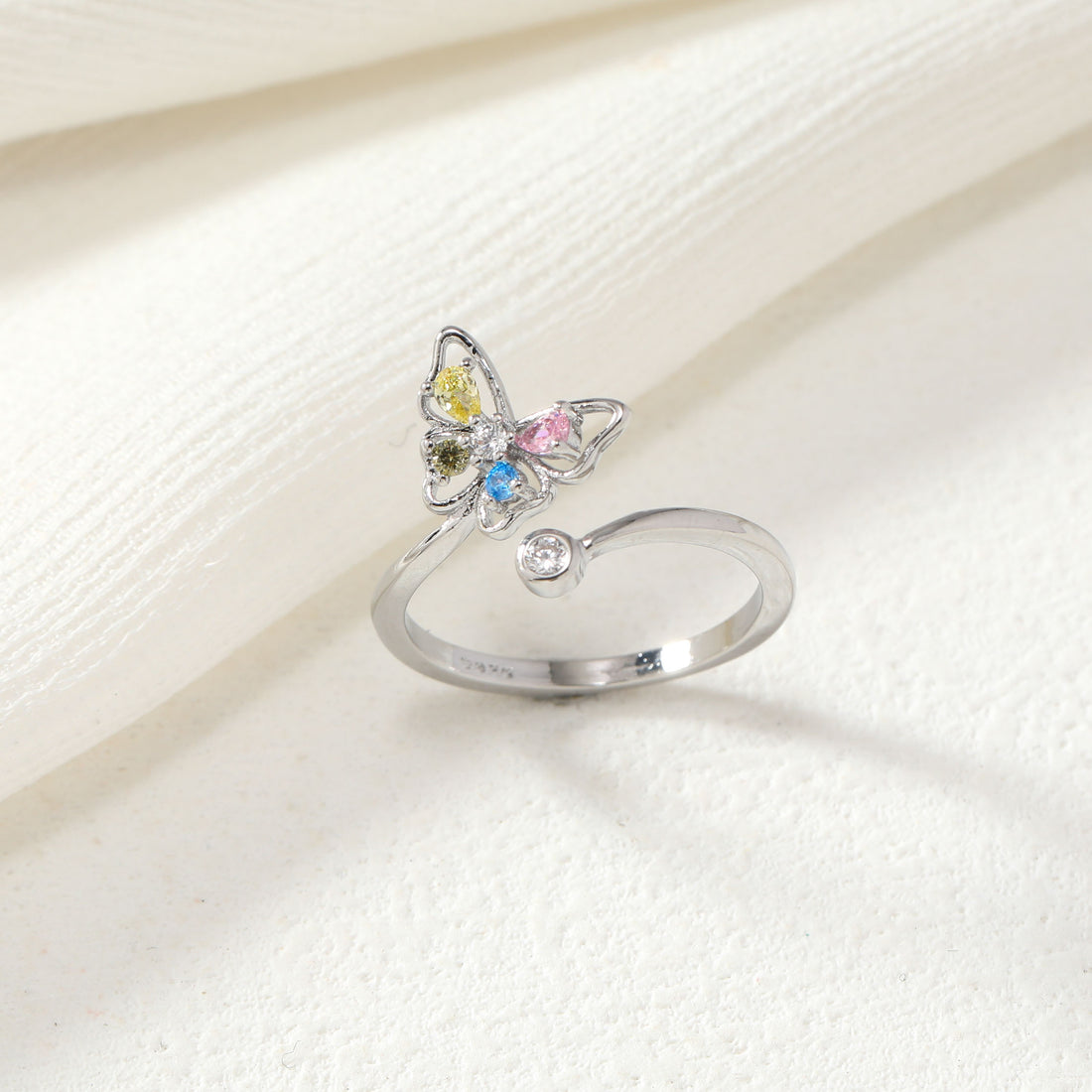 Colorful Crystal Butterfly Ring