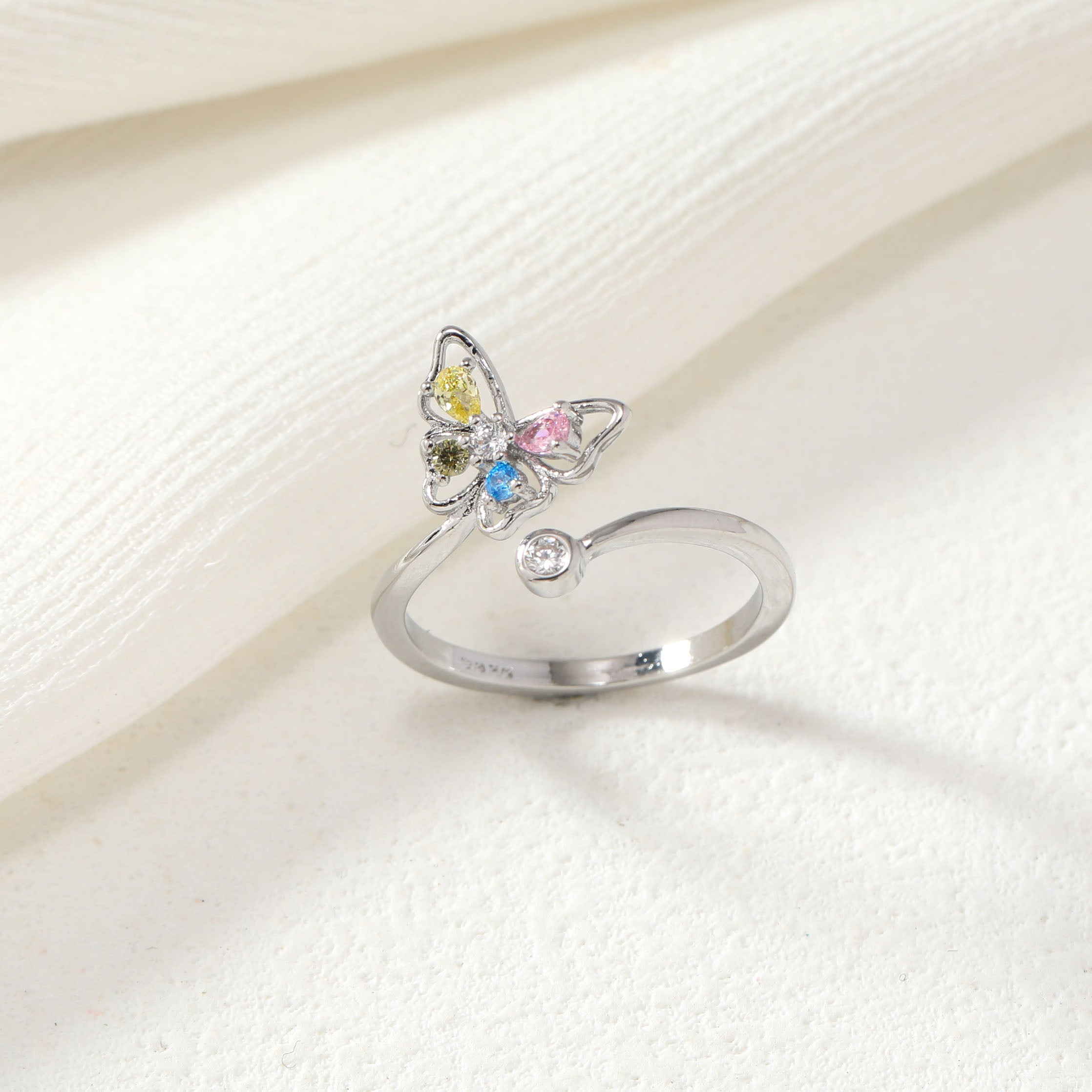 Colorful Crystal Butterfly Ring