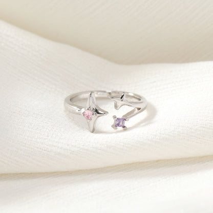 Star Trio Crystal Ring