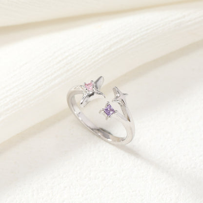 Star Trio Crystal Ring