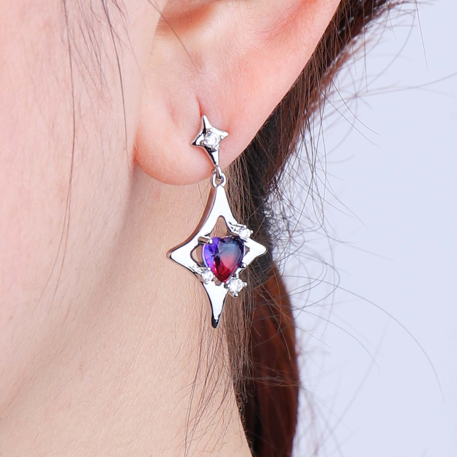 Purple Heart Earrings