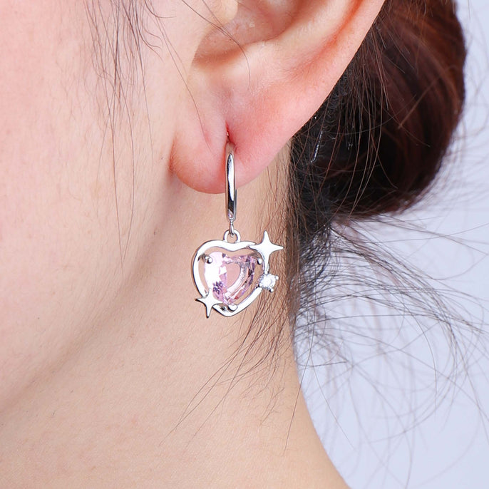 Starry Pink Crystal Earrings