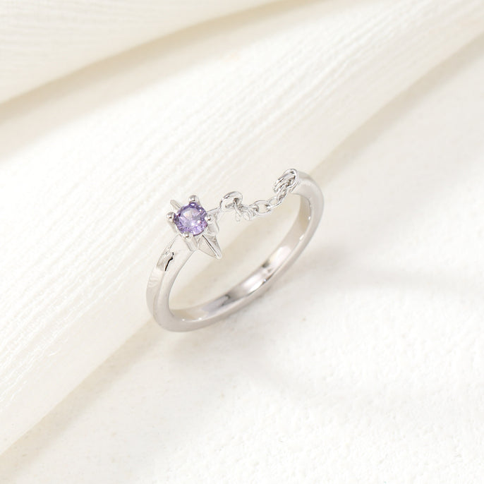 Purple Star Chain Ring