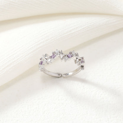 Purple Crystal Star Ring