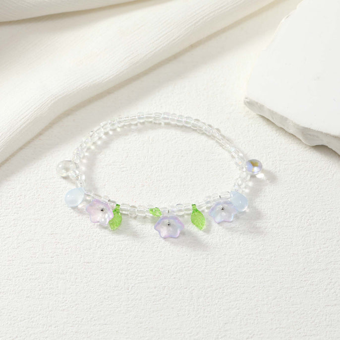 Gradient Bead Flower Bracelet