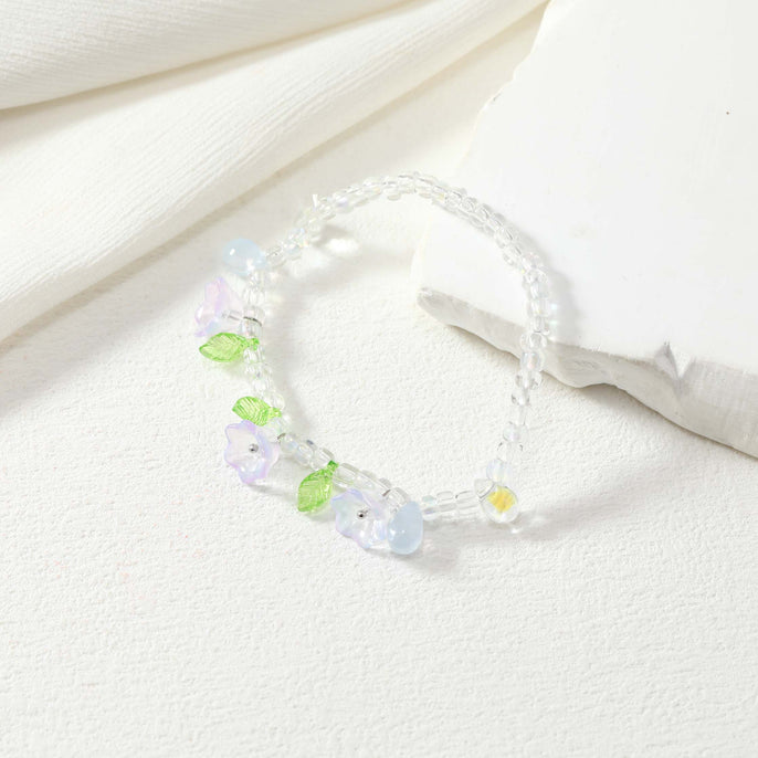 Gradient Bead Flower Bracelet