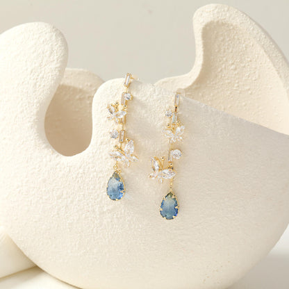 Crystal Butterfly Drop Earrings