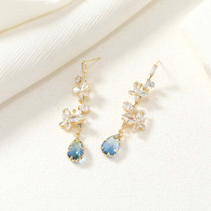 Crystal Butterfly Drop Earrings