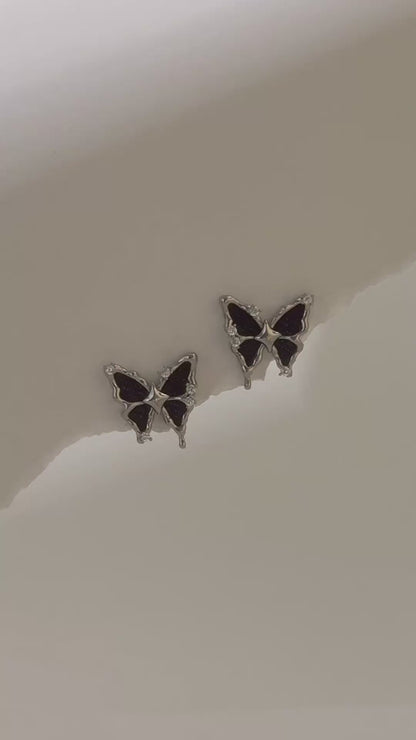 Blue-Jean Butterfly Studs