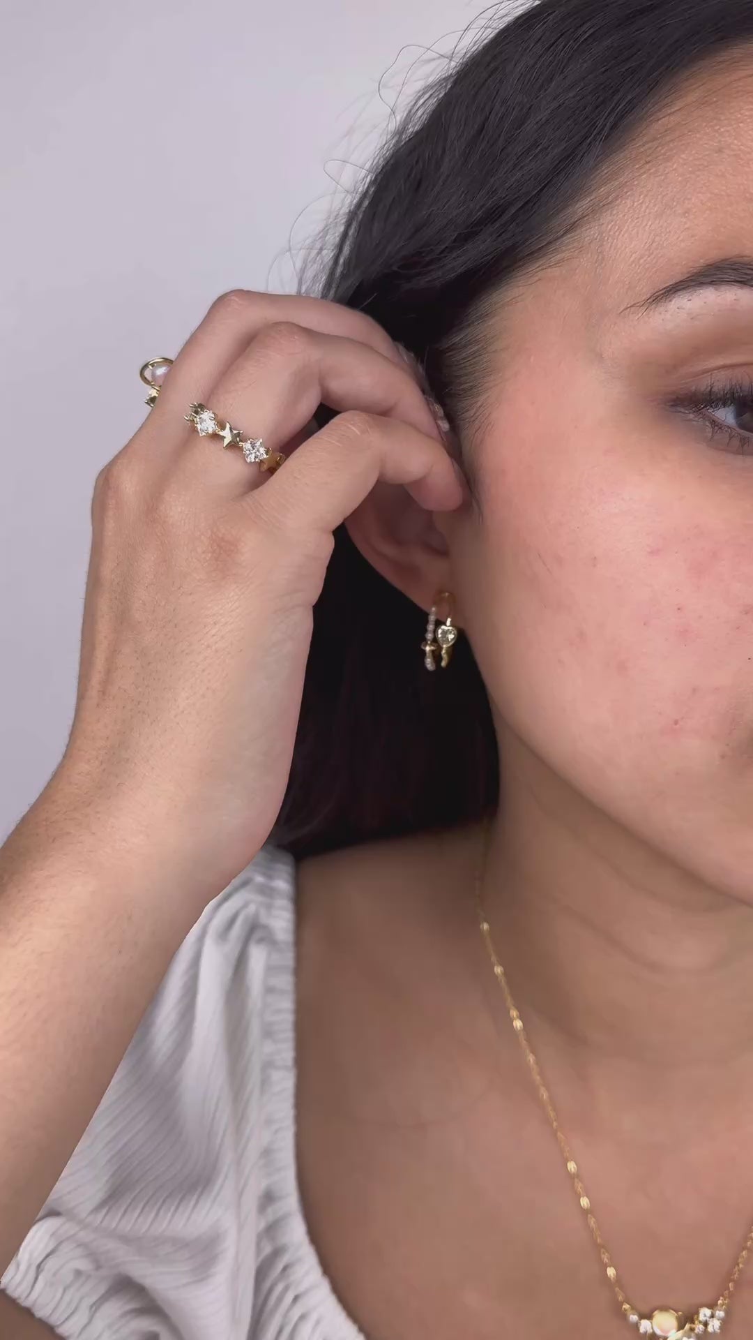 Lovely Pearlstring Hoops