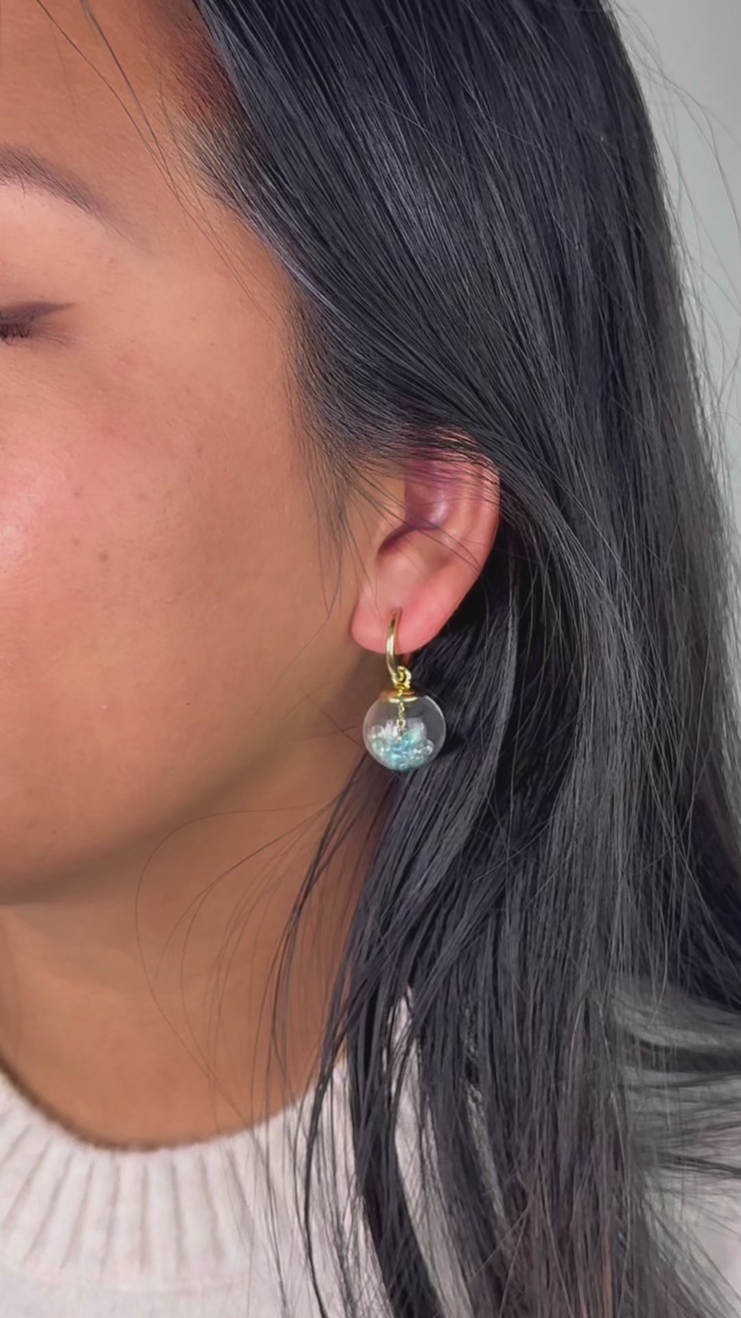 Gold Fish Bowl Earring