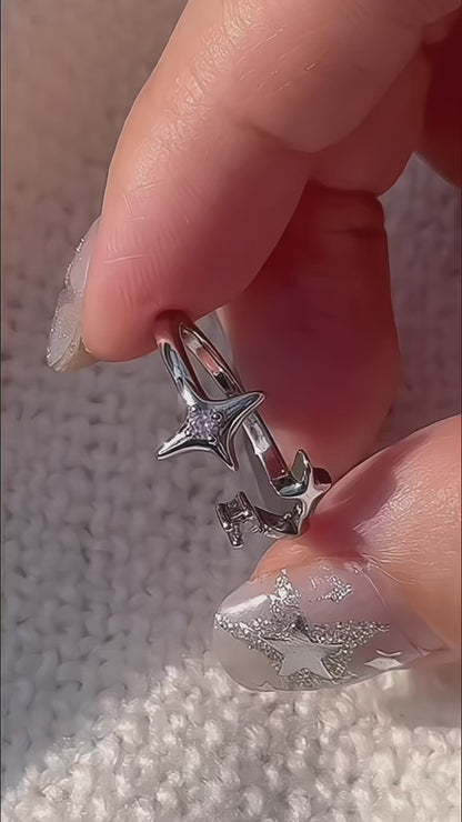 Star Trio Crystal Ring