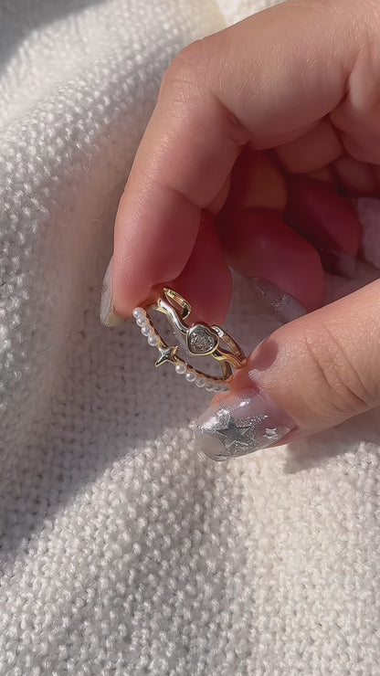 Lovely Pearlstring Ring