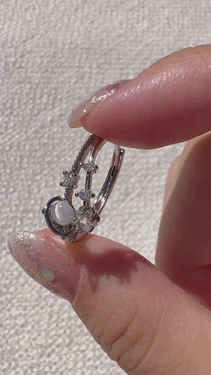 Glimmering Silver Galaxy Ring