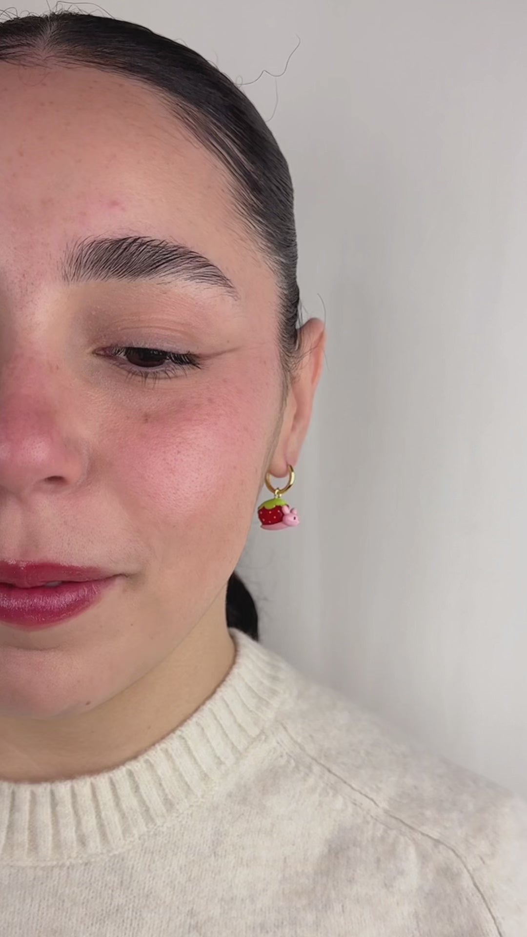 Strawberry Snail Earrings