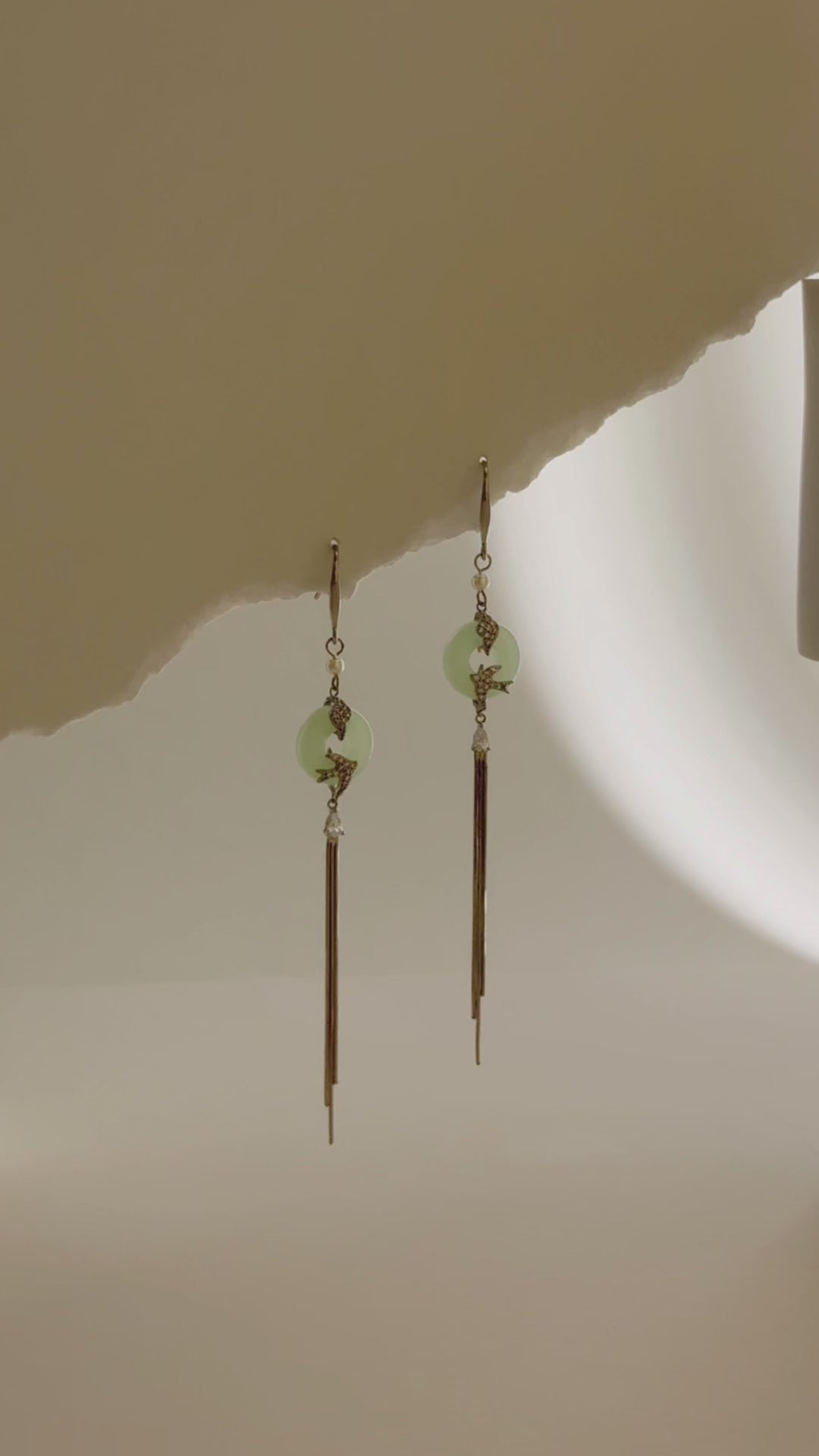 Imitation Jade Bird Earrings
