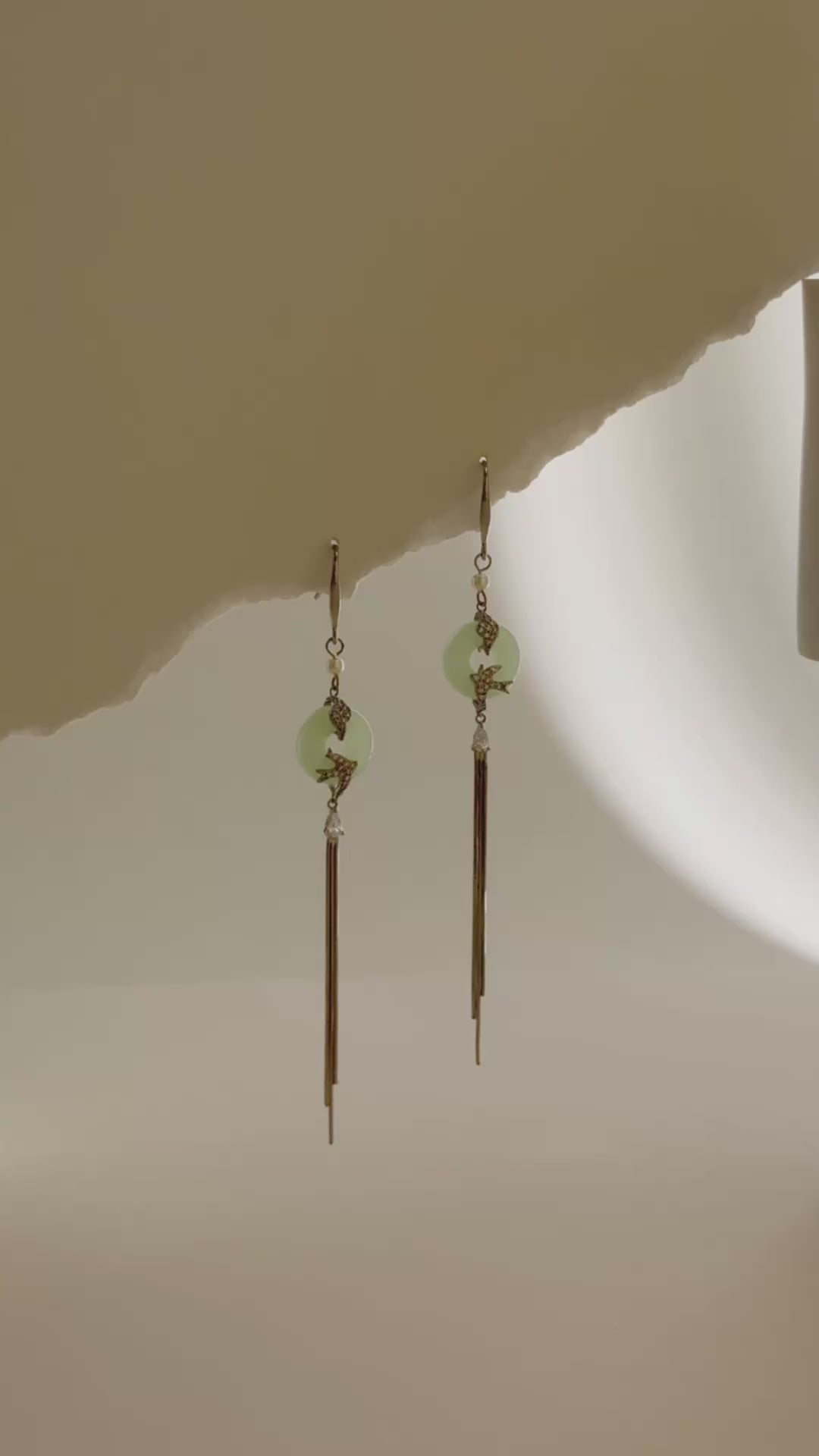 Imitation Jade Bird Earrings