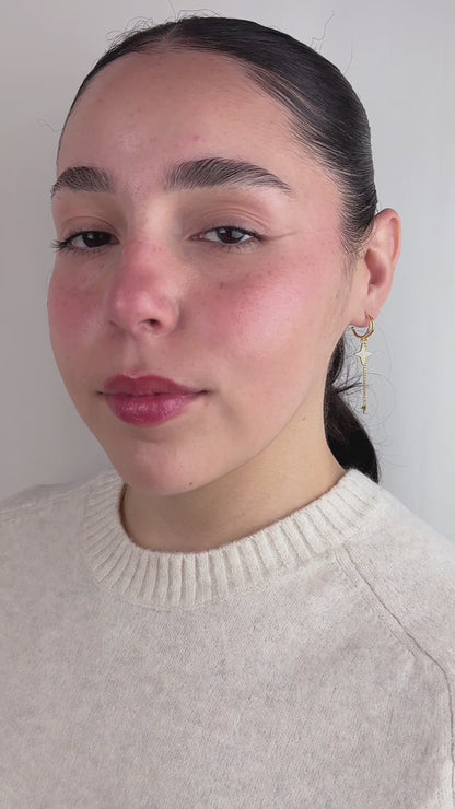 Golden Dangling Star Earrings