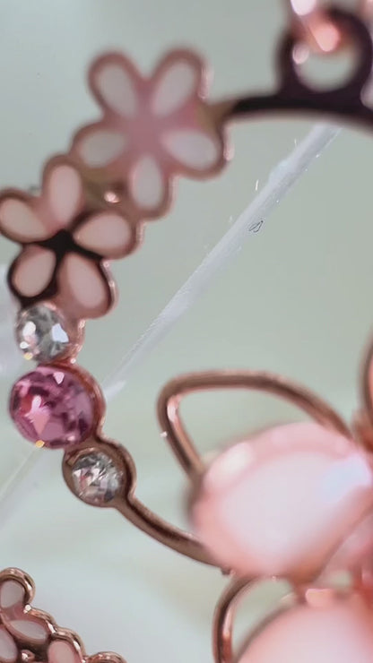 Rose Gold Sakura Wreath Earrings