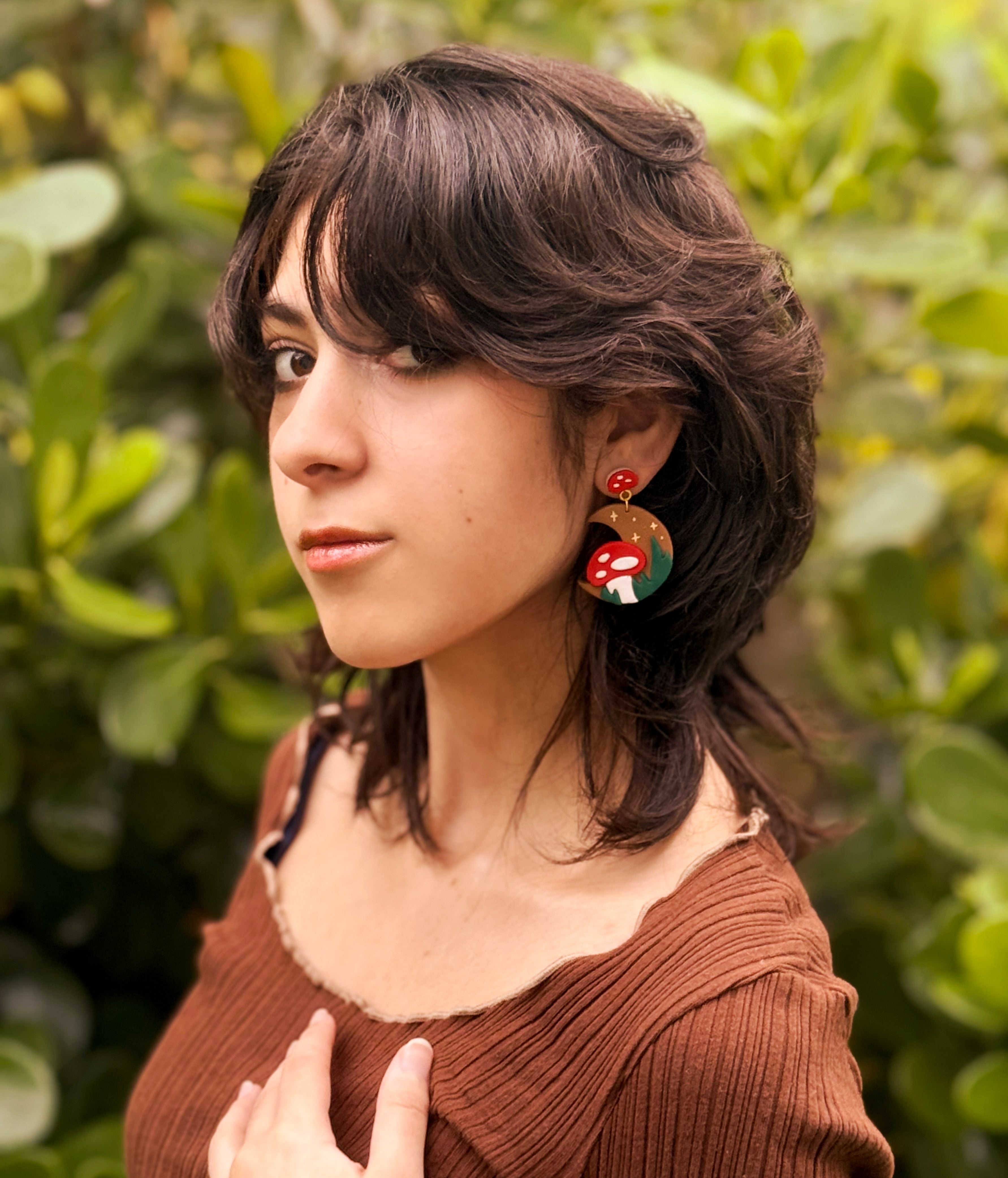Mushroom Moon Earrings