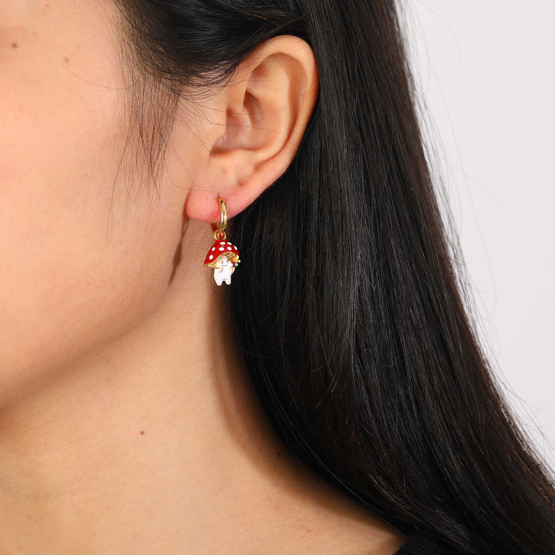 Mini Mushroom and Flower Earrings