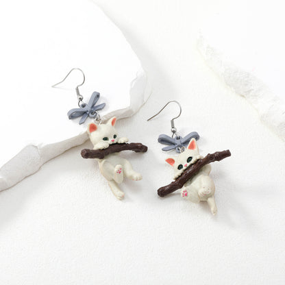 Branch Cat Earrings