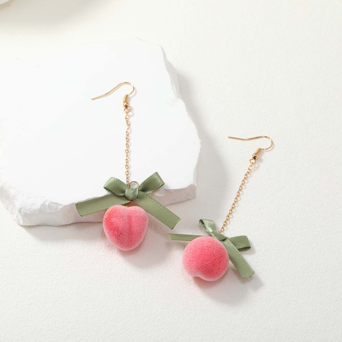 Long Dangling Peach Earrings