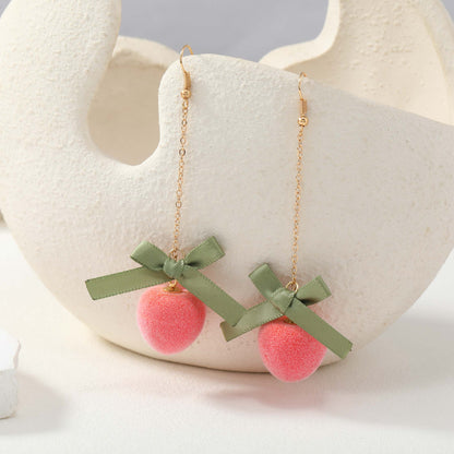 Long Dangling Peach Earrings