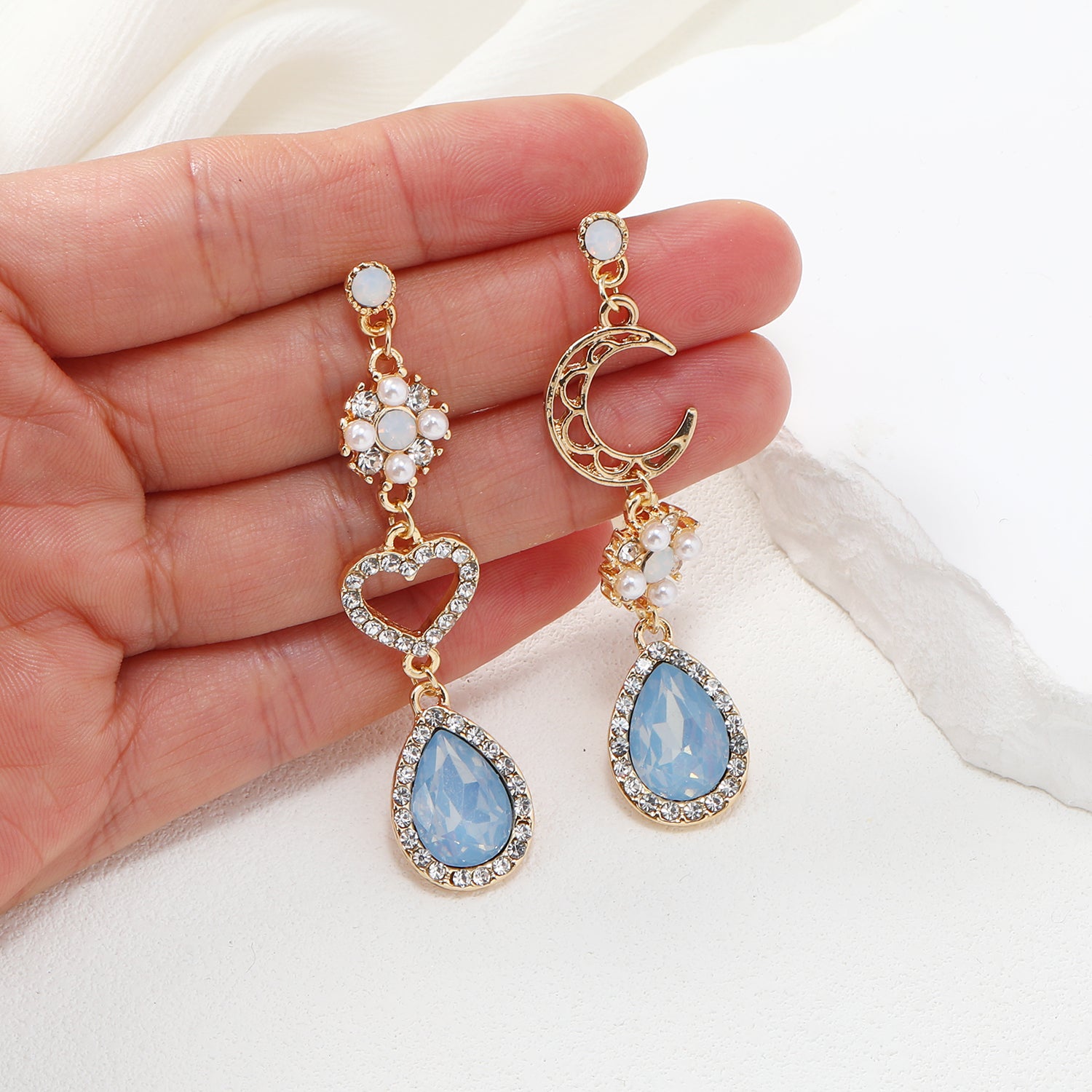 Light Blue Galaxy Dangle Earrings