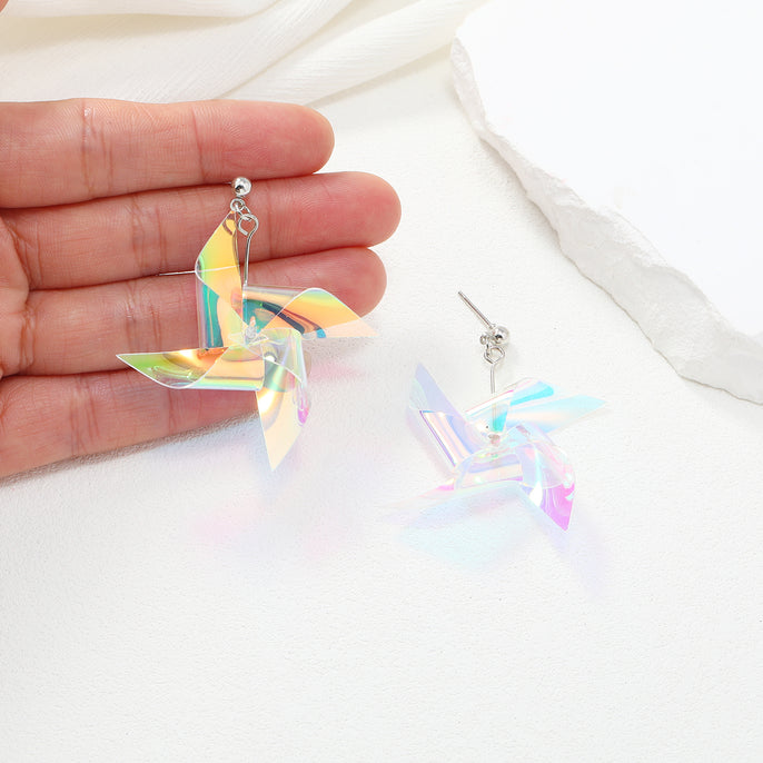 Holographic Pinwheel Earrings