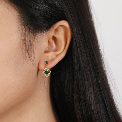 Vintage Green Crystal Earrings