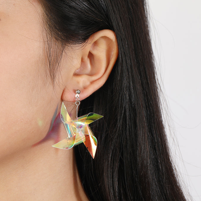 Holographic Pinwheel Earrings