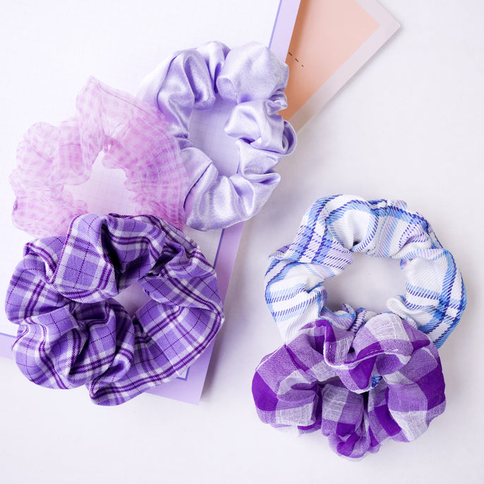 Soft and Comfy Purple Scrunchie Set
